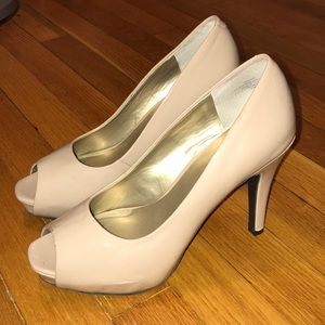 Nine & Co JJ Bronte Nude Peep Toe Stiletto Heels